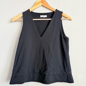 ❌SOLD❌Madewell 100% Cotton Black Sleeveless V-Neck Top